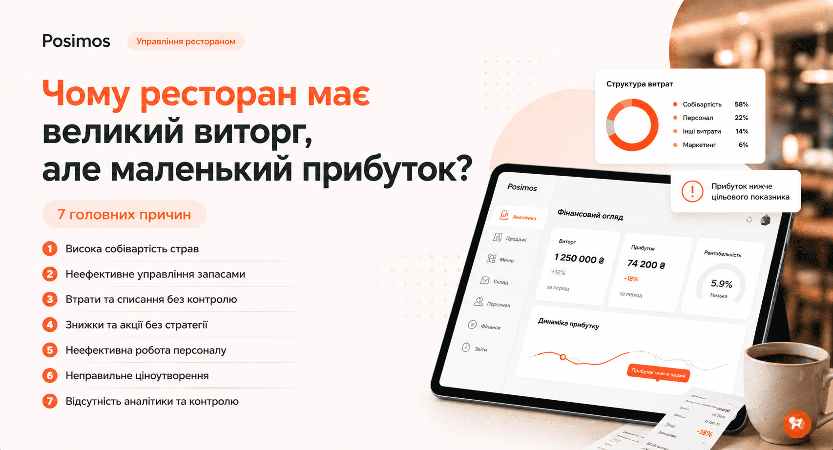 Чому ресторан має великий виторг, але маленький прибуток? 7 головних причин