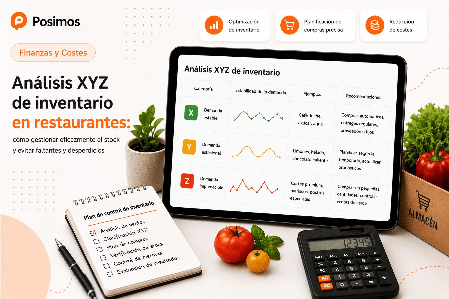 Análisis XYZ del inventario en un restaurante: cómo gestionar las existencias de forma eficiente y evitar la falta de productos