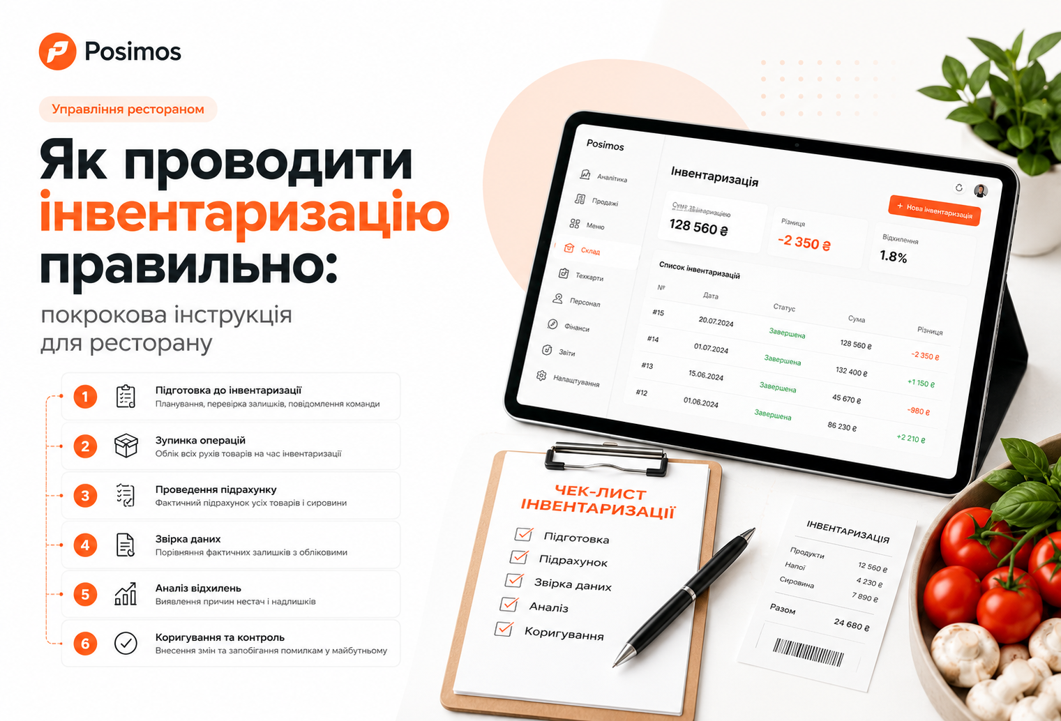 Як проводити інвентаризацію правильно: покрокова інструкція для ресторану