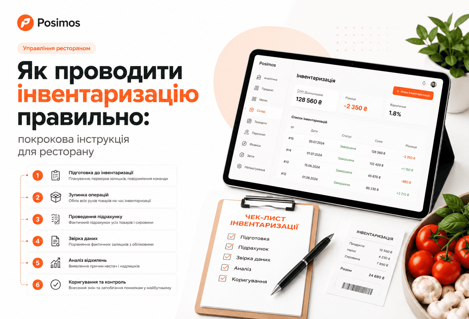 Як проводити інвентаризацію правильно: покрокова інструкція для ресторану