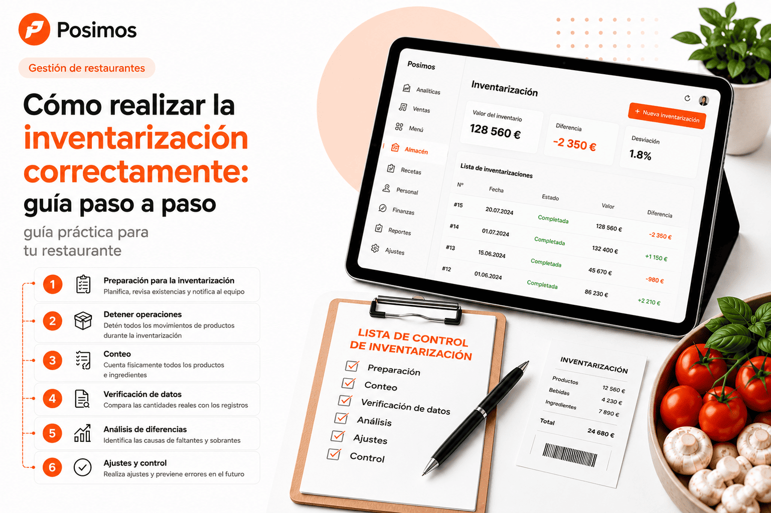 Cómo realizar correctamente un inventario en un restaurante: guía paso a paso
